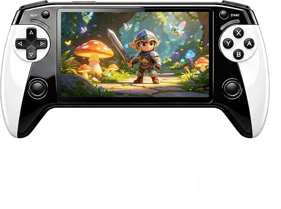 HLF New 5.5-inch Multi-functional Video Game Console Retro Handheld Controller like Design 6000 Emulators Games Supports MP4/MP3/E-books/AV OUT Perfect Holiday/Birthday Gift Leisure Essential