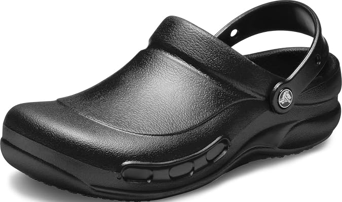 Crocs Unisex-Adult Bistro Clogs, Slip Resistant Work Shoes, Black, 13 Men/15 Women