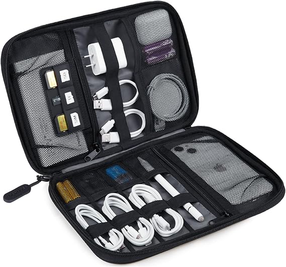 BAGSMART Large Electronic Organizer Travel Case for Tech Accessories, Black