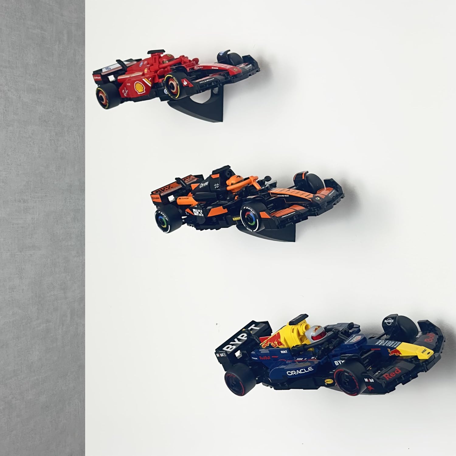 Wall Mount Compatible with Lego F1 Speed Champions Race car Formula one Display Stand (5 Wall Mounts)