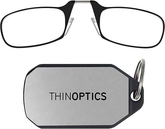 ThinOptics Reading Glasses + Keychain Case | Black Frame, 2.00 Strength Readers - Amazon Bookstore Featured Product