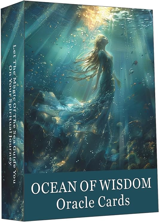 Ocean of Wisdom Oracle Card, Under The Sea Oracle Card with Mystical Creatures, Underwater and Nautical Themed Oracle Deck, Oracle Cards for Beginners, Oracle Cards with Meanings on Them