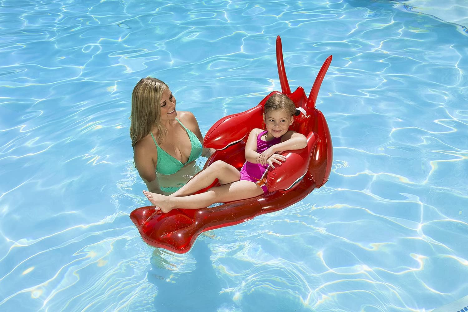 Poolmaster Lobster Lounge Ride-On , Red 47 Long x 24 Wide, deflated