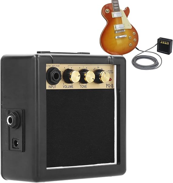 Mini Guitar Amp, 3W Electric Guitar Amplifier Portable Practice Guitar Combo Amplifier Speaker for Practice Room, Small Courtyard