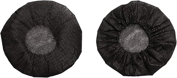 ONLYKXY Non-woven Handheld Microphone Cap case pads Universal Small Mic Covers Replacement WindScreen Protective for Recording Room KTV (Black) (100 PCS)