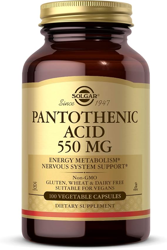 Solgar Pantothenic Acid 550 mg, 100 Vegetable Capsules - Vitamin B5