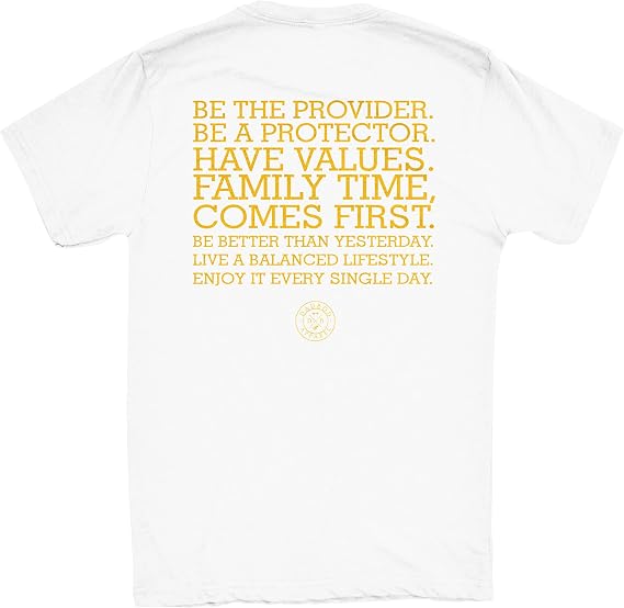 DadBod Apparel Mantra Tee, Proud Dad Shirt for Men | Family Values Design Printed on Full Back, Fathers Day Gift for Girl Dads and Boy Dads, Soft Crew Neck, Regular Fit