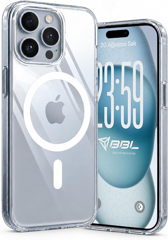 Babilden iPhone 14 Pro İçin Kılıf Magsafe İle Uyumlu Şeffaf Sert Kristal Mika Sararmaz Telefon Kılıfı