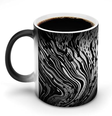 Black Curve Coffee Mug 11oz Personalizadas Ceramic Heat Sensitive Color Changing Mugs Novelty Funny Coffee Cup For Home Office Travel