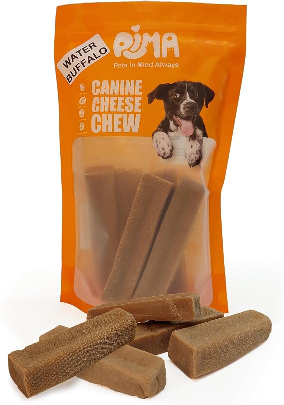 PIMA Canine Cheese Chew with Water Buffalo Meat, Yak Chew with Water Buffalo Meat for Dogs 55 lbs or Smaller, Dog Chew, Long Lasting, Protein Rich, 100% Natural, No Lactose-Gluten-Grain-Soy (5 Chews)