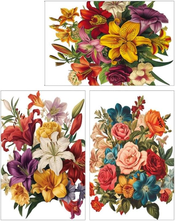 Dixie Belle Belles & Whistles Transfer | Antique Flora | (3) 8 x 12"" Sheets | Rub On Decorative Transfer for Crafts, Furniture, DIY | Crafting Design Transfer