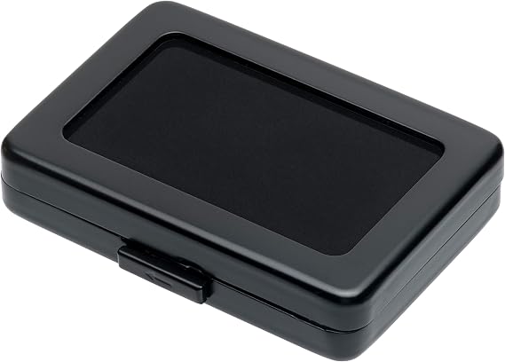 Glass Top Loose Diamond or Gemstone Display Box Case Holder Show Container Metal (Black Large Rectangle)
