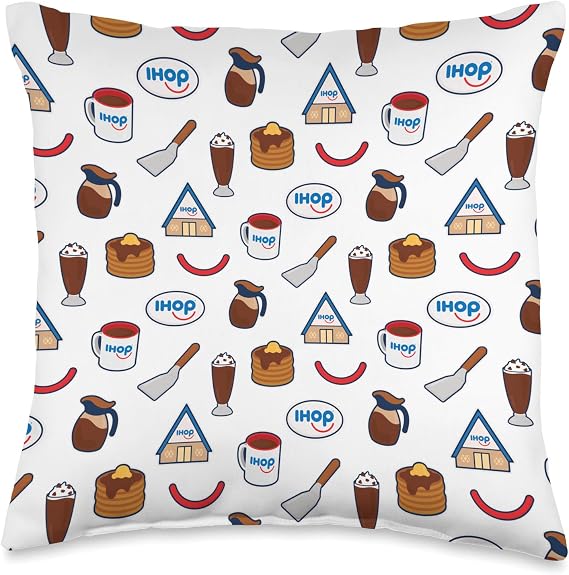 IHOP Breakfast Pattern Throw Pillow