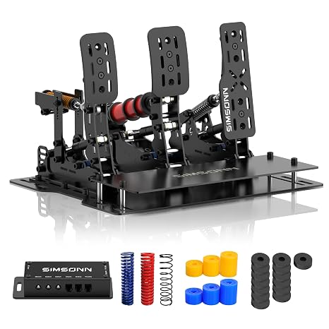 SIMSONN Plus X Racing Simulator Hydraulic Pedals - Black PLUS X P3-H3-Plate