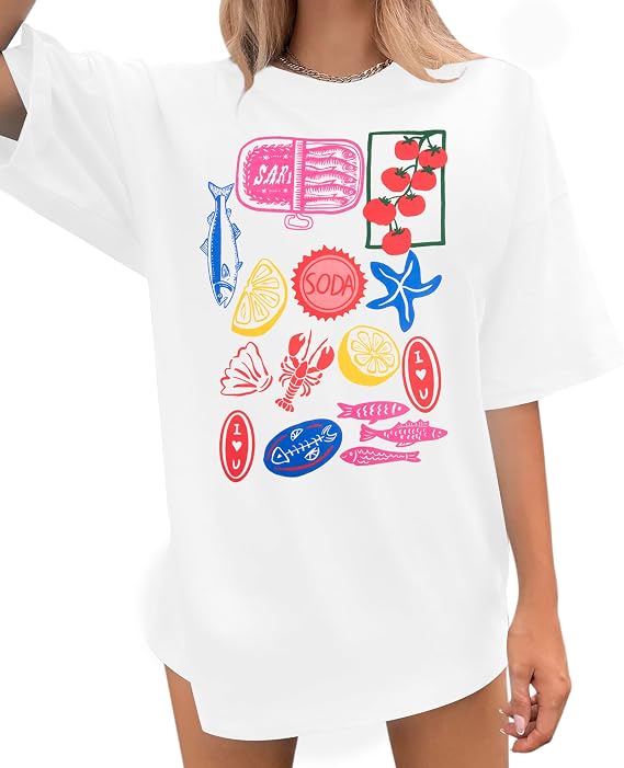 Crawfish Shirts for Women Hawaiian Shirt Sea Animals Graphic Tee