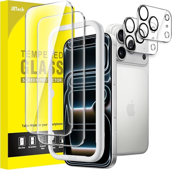 JETech Screen Protector for iPhone 17 Pro Max, 2+2 Pack