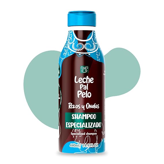 Leche Pal Pelo Curly and Wavy - Specialized Shampoo with Coconut Oil, Coconut Milk, Aloe Vera - Made without Sulfates and Parabens - 14.9 oz
