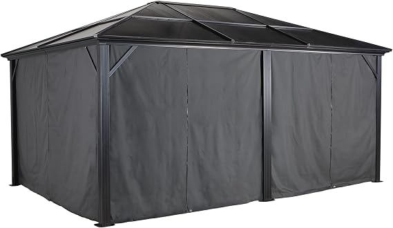 Sojag Accessories Set of 4 10' x 14' Curtains for Meridien Outdoor Gazebo - Grey