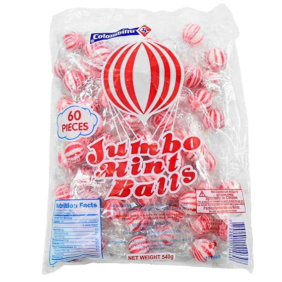 Colombina Jumbo Peppermint Balls, 60 Pieces, 19oz Bag