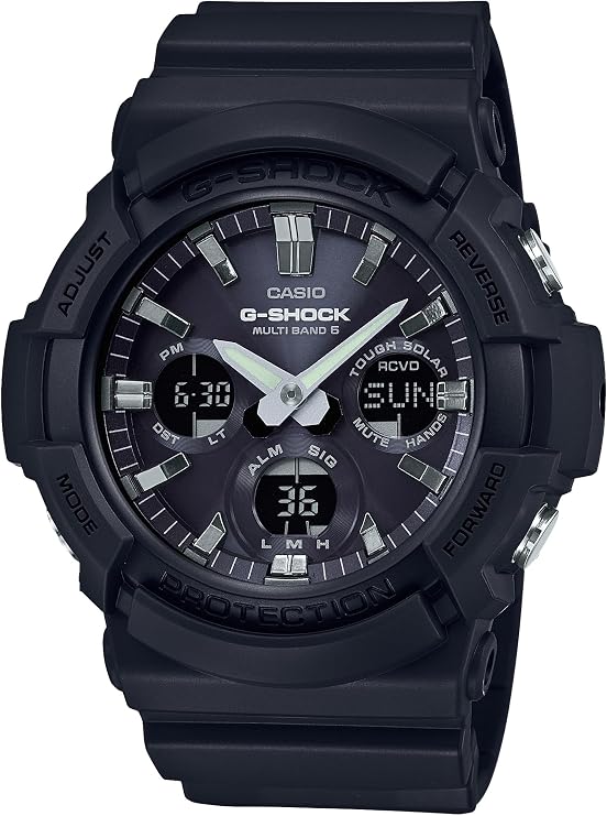 Casio G-Shock Men's Radio Solar Watch GAW-100 Series, all black