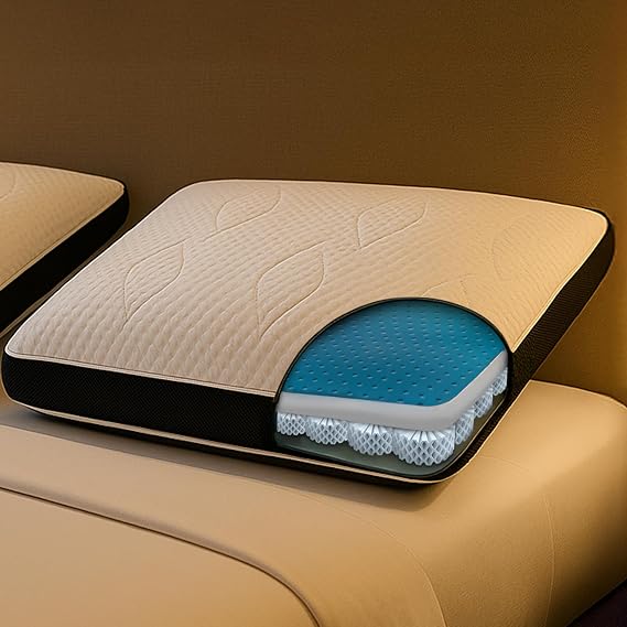 Dormeo Dark King Bed Pillow - Octaspring Gel & Memory Foam | Reversible Gel & Memory Foam, Supports Neck And Shoulders, Ideal For Side, Back Or Stomach Sleepers