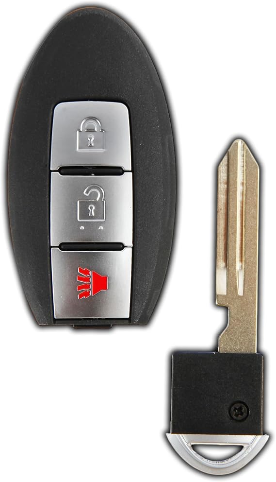 KeylessOption Key Fob Replacement 3-Button - Nissan Leaf, Quest, Juke, Cube, Versa Note OEM CWTWB1U808 Dealer OR Locksmith Required 2011, 2012, 2013, 2014, 2015, 2016, 2017, 2018