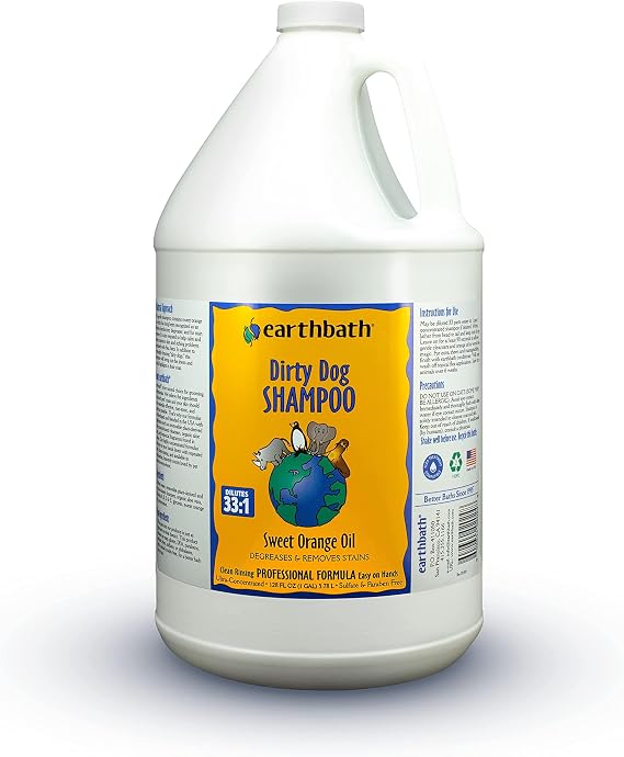 earthbath Sweet Orange Dirty Dog Shampoo, Made in USA, 128 Oz (1 Pack)