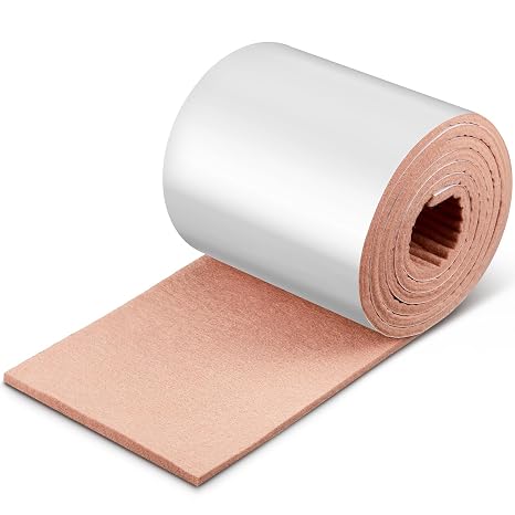 Jecery Adhesive Felt Roll, 1/4" X 6" X 2.5 Yard, Beige