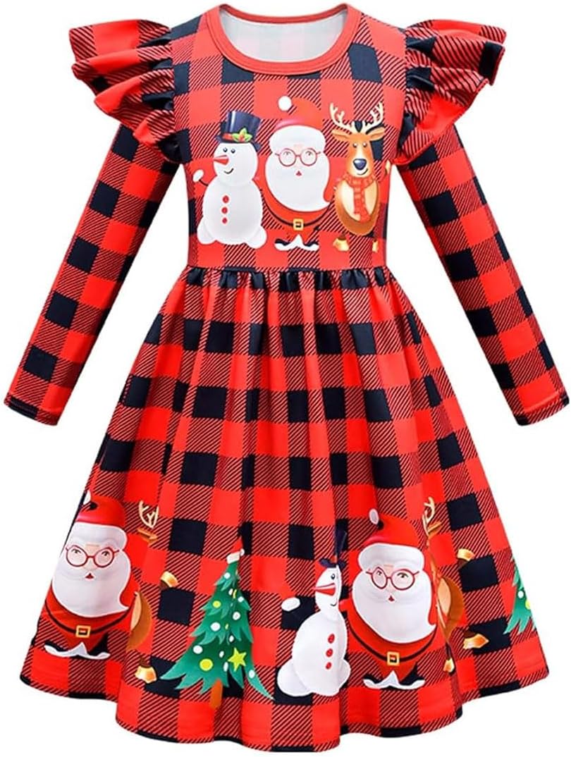 2025 Christmas Dresses for Kids Girls, 3-10Y
