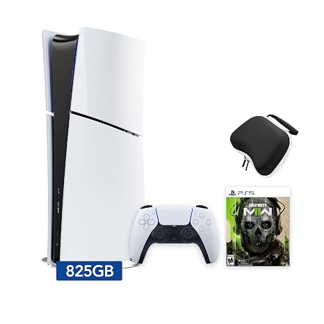 PlayStation 5 Slim Digital Edition Call of Duty Modern Warfare II Bundle and Mytrix Controller Case - White, Slim PS5 825GB PCIe SSD Gaming Console