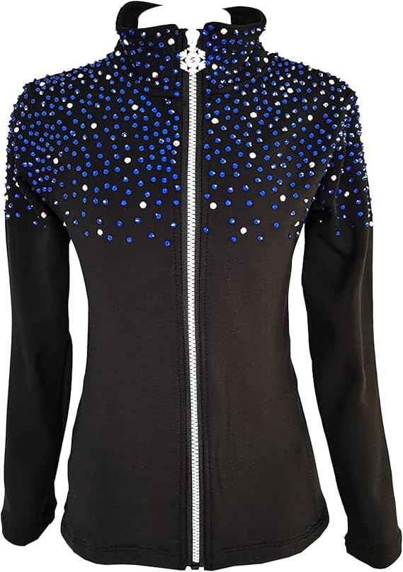 LIUHUO Figure Skating Training Fleece Jackets Child Shiny Colored Diamond Girl Comfortable Warm Coats