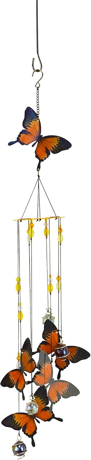 Red Carpet Studios 11047 スパイラル チューン 風鈴 タンジェリン オレンジ 蝶 30 x 3.75