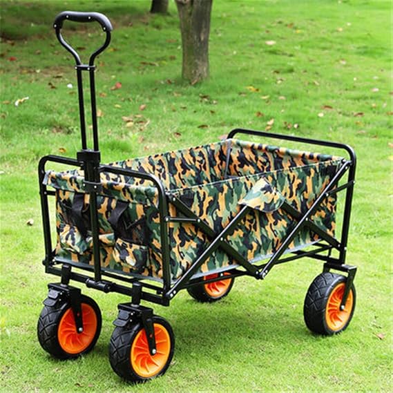 Folding Camping Wagon,Collapsible Cart Utility Folding Wagon Pull Garden Cart Shopping,Beach,Gardening,Storage,Camping Trolley