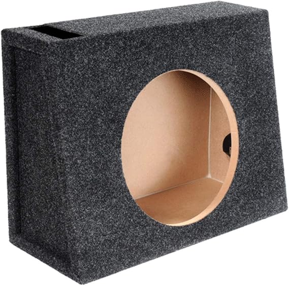Bbox Single Vented 10 Inch Subwoofer Box - Universal Wedge Truck Enclosure - Premium Subwoofer Box Improves Audio Quality, Sound & Bass - Car Subwoofer Boxes & Enclosures with Nickel Finish Terminals