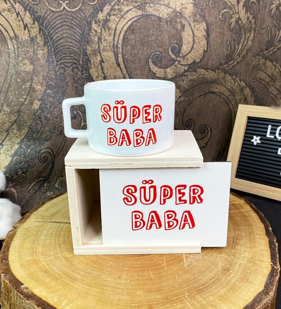 giftmoda Süper Baba Tasarımlı Kutulu Kupa