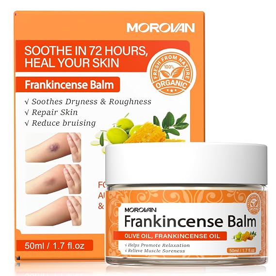 Morovan Elderly Bruise Balm Frankincense: Soothing Skin Balm for Appearance of Bruises & Joint Muscle Discomfort, Helps Promote Comfort & Relaxation for Men & Women