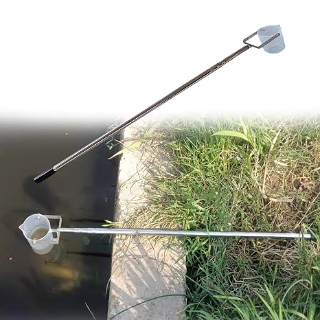 500mL 1000mL Water Sampling Dipper With Graduated Scale, Portable Liquid Death Sampler 1 2 3 4 5 6 7 M, Telescopic Extension Water Collection Pole Rod for River Banks(500mL,1.17m/3.8f-4m/13.1ft)