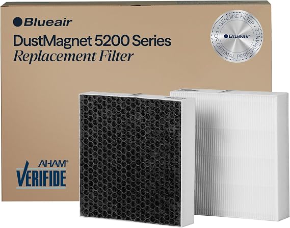 BLUEAIR DustMagnet 5200 Series ComboFilter, Genuine Replacement Filter for DustMagnet 5240i, 5210i Home Air Purifiers for Dust, Virus, Bacteria, Smoke and Allergies