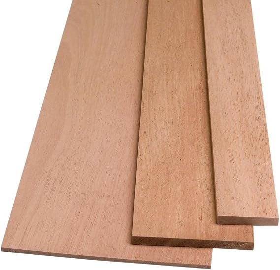 Rockler African Mahogany Wood Board by the Piece 1/8 Inch Thick S4S Hardwood Lumber - Exotic Mahogany Wood Plank for Furnitures, Crafts, Veneering, Marquetry & Woodworking Projects