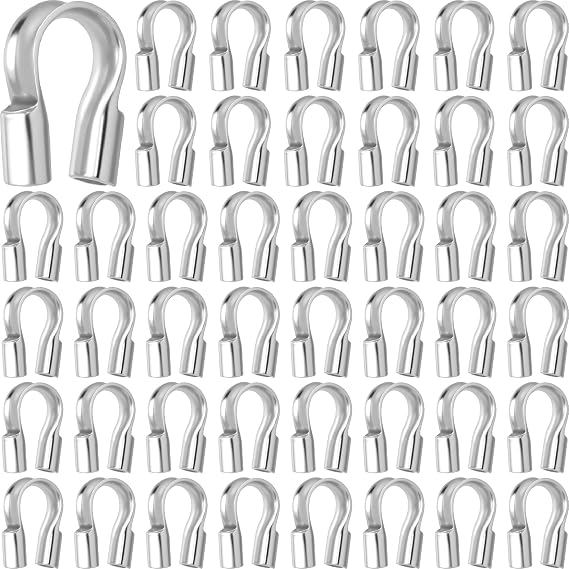 200 Pcs U Shape Wire Guards for Jewelry Making, Silver Plated