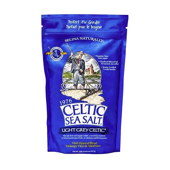 Celtic Sea Salt Light Grey Coarse Unrefined Mineral Salt, 70+ Trace Minerals, Sustainably Harvested, GMP Certified Cooking, Finishing, Hydration, Grinder Use 12 Pound Resealable Bag