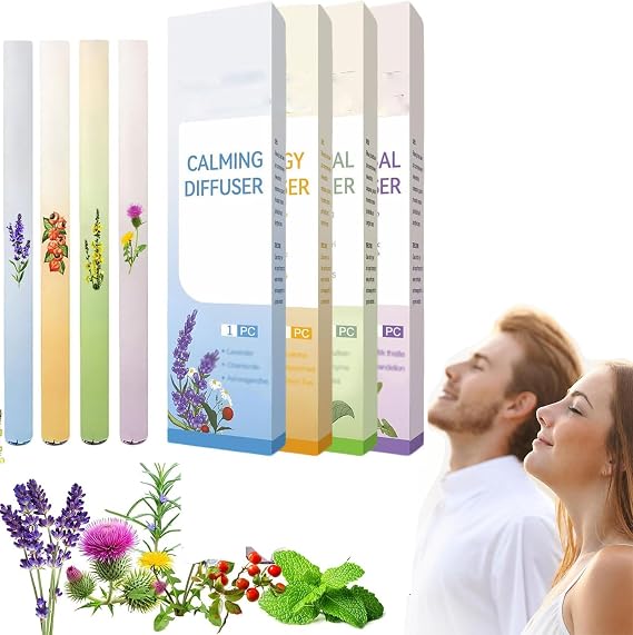 Herbal Diffuser Pen,Portable Lung Cleansing Inhaler,Dual-Action Herbal Purifier Pens,Herbals Blend Diffuser Set for Sleep Support,Resting Relaxation and Oral Air Freshening (Mixed)