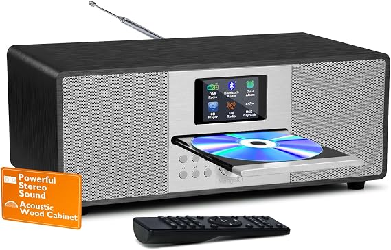 MS4 HIFI Compact Stereo CD Player, Bluetooth,DAB/DAB& FM, Black