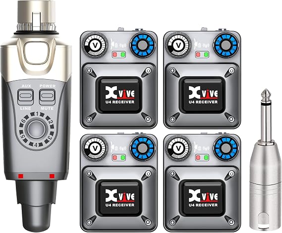 Xvive U4R4 Wireless in-Ear Monitor System with 1 Transmitter & 4 Receivers