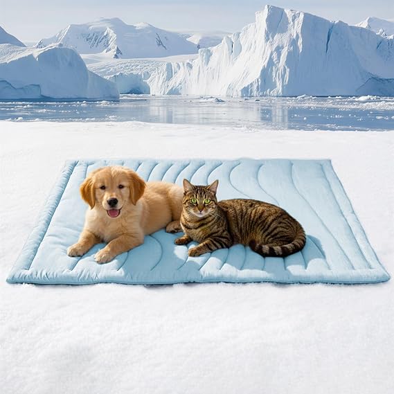 BECEMURU Cooling Mat for Dogs, Q-MAX>0.46 Thickened Breathable Crate Pad
