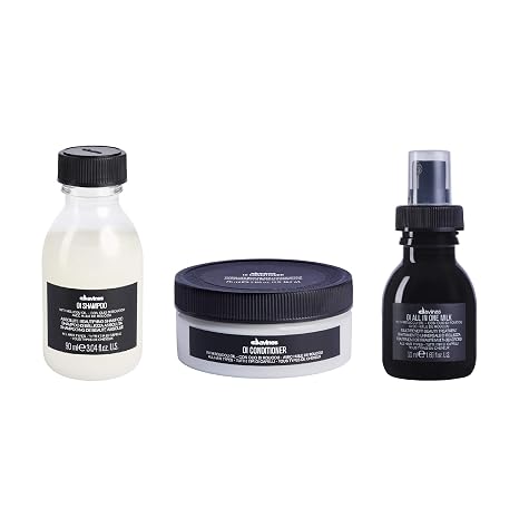 Davines OI Travel Set with OI Nourishing Shampoo & OI Conditioner & OI All In One Milk, for All Hair Types, Adds Silky-Smooth Shine & Volume, Softens And Restores Chemically Treated Hair
