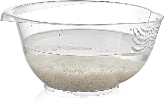 Hobby Life 3.5 Litre Şeffaf Pirinç Süzgeci – Islatma ve Yıkama Hazneli, Tane Kaybını Önleyen Akıllı Bakliyat Yıkama Kabı