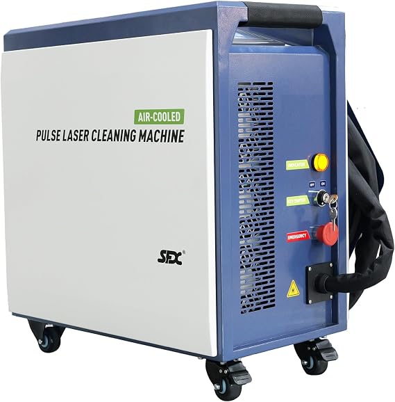 300W Air-cooled Laser Cleaning Machine Pulsed Laser Cleaner Machine Metal Rust Paint Oil stains Coating Remove Lightweight Class 2 Output Power 0.874mW AGC-300