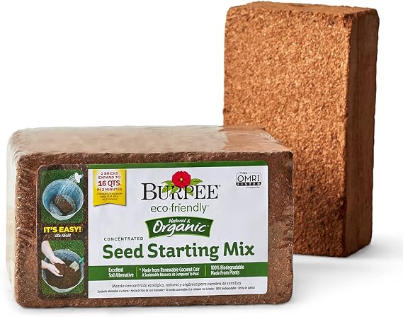 Burpee Organic Coconut Coir Seed Starting Mix, Expands to 16 Quarts