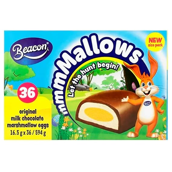 Beacon Marshmallow Eggs - 36 Pack | Chocolate-Covered Marshmallow Easter Eggs | Fluffy & Delicious Easter Treats | Perfect for Gifting, Sharing & Celebrations